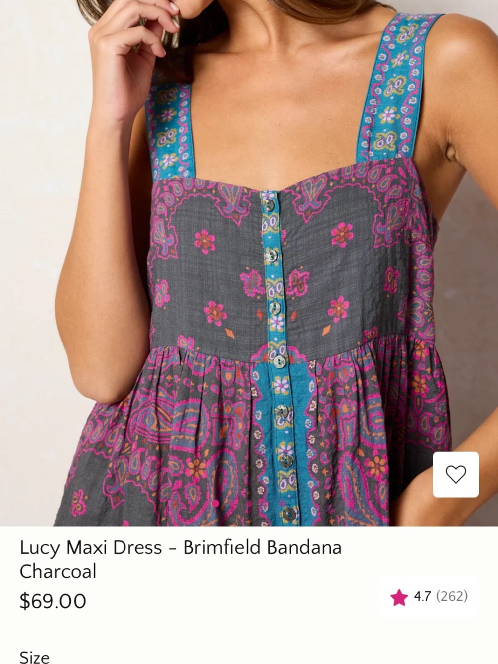 Natural Life Lucy Maxi Dress XXL worn once Brimfield Bandana - Picture 7 of 7